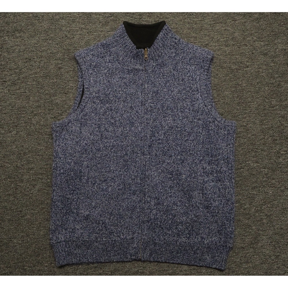 Pendleton Mens Large Gray Washable Wool Fleece Lined Full Zip Vest Cardigan
